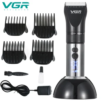 VGR 15W Didelės Galios LCD Skaitmeninis Ekranas Plaukų Clipper Profesionalios Plaukų Žirklės Vyrų Elektros Barzda Cutter Plaukų Pjovimo Mašina