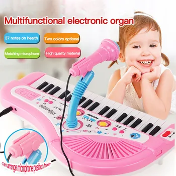 37Keys Vaikų Fortepijono Žaislai Mini Elektroninių Klaviatūra Mikrofonas Muzikos Instrumentas Montessori Žaislai, Dovanos Vaikams, Juguetes