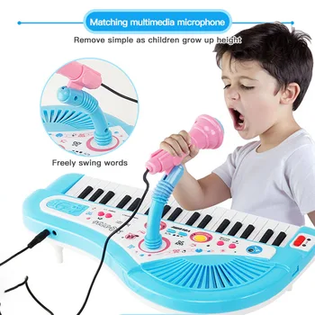37Keys Vaikų Fortepijono Žaislai Mini Elektroninių Klaviatūra Mikrofonas Muzikos Instrumentas Montessori Žaislai, Dovanos Vaikams, Juguetes