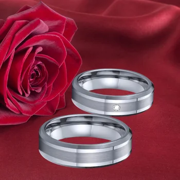 Jokių Rūdžių/Fade 6mm Vestuvių juostoje Volframo karbido Žiedas santuokos Mėgėjams Aljanso pora žiedas vyrams ir moterims