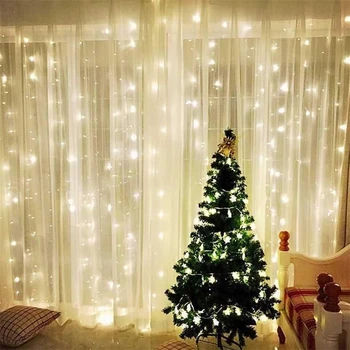 3m LED String Žiburiai Kalėdų Dekoravimo Užuolaidų String Šviesos Kalėdos Lempos Naujųjų Metų Vestuves Užuolaidų Sodo Puošmena