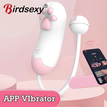 Lyžis Vibratorius Moterims APP Vibracija Sekso Žaislai Katės Letena Klitorio Stimuliatorius Moterų Masturbator Šokinėja Kiaušinių Makšties Vibracijos