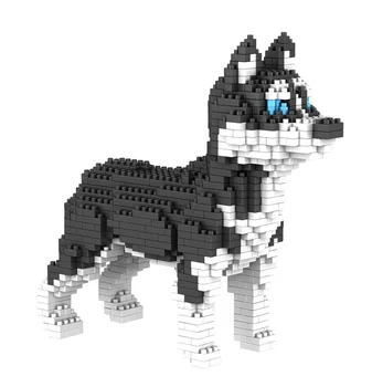 Mini Micro Blokai Huskie, Gyvūnų Augintinių Šunų Aviganis Animacinių Filmų Huntaway Statybinės Plytos Žaislai Pudelis Rinkiniai Micro Šuniukas Meškiukas