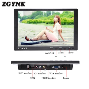 ZGYNK10.1 colių skystųjų KRISTALŲ HD ekranas, mini nešiojamasis kompiuteris pratęstas ekranas HDMI spalvų ekrano apsaugos monitorius su garsiakalbiu