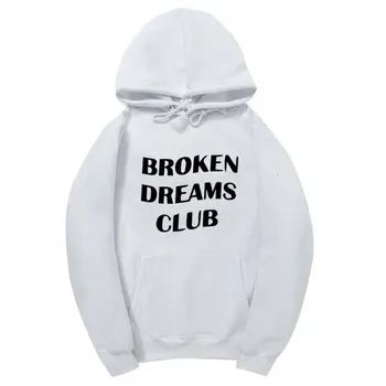 Juodos spalvos bliuzoną Broken Dreams Klubas Atspindintis Hoodie Juoda Tumblr Įkvėpė Estetika Pastelinių Grunge Estetika Unisex tumblr