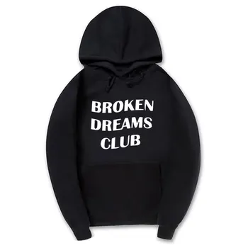 Juodos spalvos bliuzoną Broken Dreams Klubas Atspindintis Hoodie Juoda Tumblr Įkvėpė Estetika Pastelinių Grunge Estetika Unisex tumblr