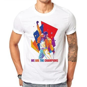 Saint Freddie Mercury T-shirt Vyrams Hip-Hop Karalienė Juosta T Shirts Pobūdžio Marškinėlius Švino Vokalo Medvilnės Streetwear Tepdami Tee