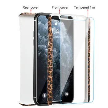 KISSCASE Leopardas Spausdinti Telefono dėklas Skirtas iPhone 11 Pro XS MAX XR 360 Visas Apsauginis Dangtelis, Skirtas 