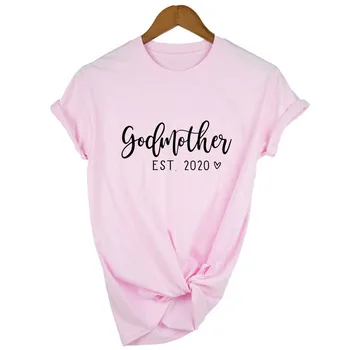 Krikštamotė Est 2020 M. Moteris Harajuku T Shirts Grafinis Tees O Moterų-Kaklo Laisvalaikio T-shirt, Derliaus Viršūnes Ropa De Mujer Tumblr Drabužiai