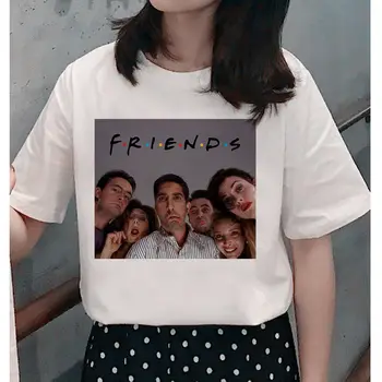 Top Femme Ulzzang T-shirt Harajuku Grafinis T-shirt Atsitiktinis Retro Spausdinimo Moterys, Draugai, TV Rodo, moteriški marškinėliai