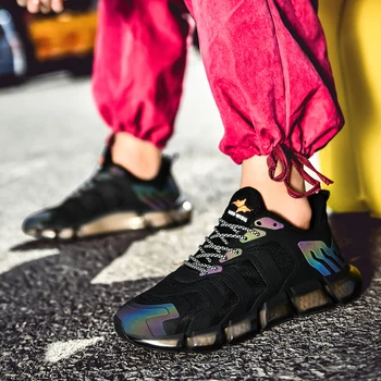 Akių spalva atitikimo vyriški laisvalaikio bateliai šviesos dilimui sportiniai bateliai, suvarstomi platforma vaikščiojimo batai Zapatillas Hombre naujas