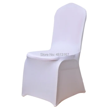 100VNT Balti Kėdžių dangose Poliesteris Spandex Elastinga Kėdė Padengti Ruožas Užvalkalai, Vestuves Valgomasis Pokylių Kėdės Apdaila