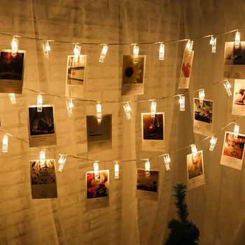 Valentino Diena Garliava Deco Kortelės Nuotraukos Laikiklį Įrašą LED Pasakų Styginių šviesos 1M 2M Virvę lempos Langų Dekoro Užsisakyti Kambarį Kalėdų