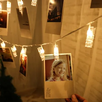 Valentino Diena Garliava Deco Kortelės Nuotraukos Laikiklį Įrašą LED Pasakų Styginių šviesos 1M 2M Virvę lempos Langų Dekoro Užsisakyti Kambarį Kalėdų