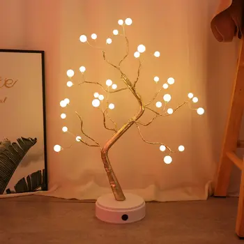 3D Medžio Lempos Varinės Vielos Kalėdų Ugnies 108 LED USB Naktį Šviesos Namų Puošybai Miegamasis Patalpų Vaikai Baras Dekoro Pasakų Šviesos