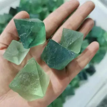 Natūrali Žalioji fluorito octahedron akmuo kristalas polytope apdaila