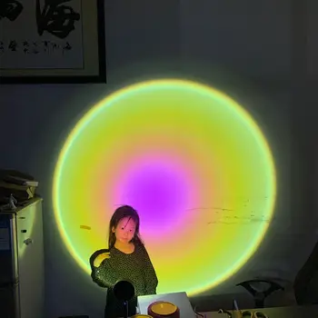 Sunshine Live Fono Projekcija Lempos Saulė Niekada Nustatyti Spalvinga Šviesos Sienos Crystal Rainbow Šviesos Projekcija