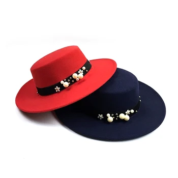 Pearl chapeau femme Derlius madinga juoda viršuje pajuto, fedora skrybėlę vyrų sombrero melonik bažnyčios trilby skrybėlės moterims Gorra Mujer