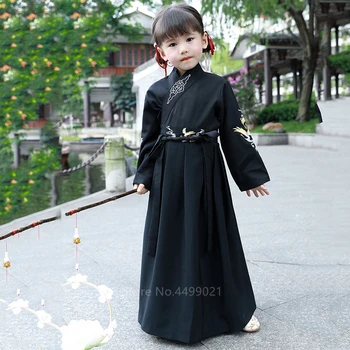 Tradicinis Cosutume Vaikus Japonų Kimono Stiliaus Baby Girl Berniukas Yukata Samurajus Kostiumas Siuvinėjimo Krano Haori Skraiste Šalies Cosplay