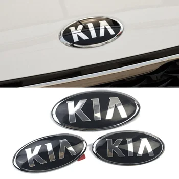 Už KIA Logotipas K2 K3 KX3 K4 K5 Cerato Ceed Rio Forte Sportage Sorento Picanto ABS Auto Grotelės, Priekinis Emblema Automobilių Galinis Kamieno Lipdukas