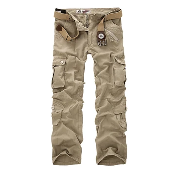 Prekės Krovinių Kelnės Vyrams Karinės Tiesiai Mens Kelnės Atsitiktinis Medvilnės Camo Multi-Pocket Pants Vyras Poilsiu Hip-Hop Ilgai Trouers