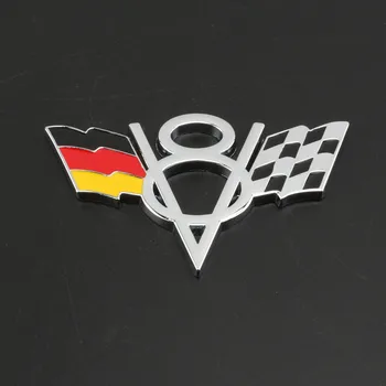 1 VNT 3D Metalo V8 JAV, Vokietija JK Vėliavos Moto Logotipas Logotipas Ženklelis Automobilių Optikos Automobilių Lipdukai tiktų visiems automobilių Automobilių Lipdukai Ir Lipdukai