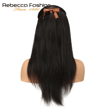 Rebecca 4x4, Nėriniai Priekiniai Žmogaus Plaukų Perukai Moterims, Brazilijos Remy Tiesūs Plaukai Priekinės Perukas Gamtos Balck Nemokamas Pristatymas