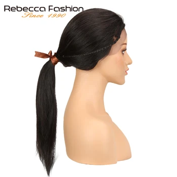 Rebecca 4x4, Nėriniai Priekiniai Žmogaus Plaukų Perukai Moterims, Brazilijos Remy Tiesūs Plaukai Priekinės Perukas Gamtos Balck Nemokamas Pristatymas
