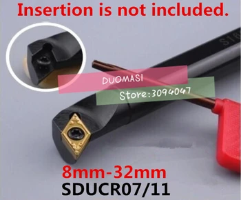 1PCS 8mm 10mm 12mm kaip 14mm 16mm 20mm 25mm 32mm SDUCR07 SDUCR11 SDUCL07 SDUCL11 Dešinę/Kairę Ranką CNC Tekinimo Staklės, įrankiai
