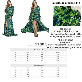 GetSpring Moterų Suknelė ilgą šifono suknelę Giliai V Kaklo Spausdinti vasaros Suknelė 2021 ilgai Žibintų Rankovės šalies Derliaus žalios Suknelės