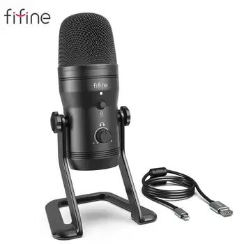 FIFINE USB Įrašymas Mikrofonas, Kompiuteris Podcast Mic PC/PS4/ 