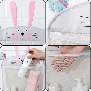 Kūdikių vonios kambarys akių maišą Gyvis Dizaino vonios žaislų krepšys vaikai krepšelį animacinių filmų gyvūnų formų audinys smėlio žaislų saugojimo Net Krepšys