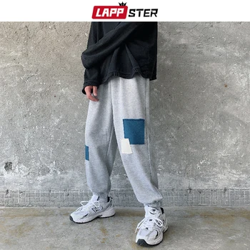 LAPPSTER Vyrų Kratinys korėjos Sweatpants 2020 M. Rudenį Mens Atsitiktinis Streetwear Hip-Hop Poilsiu Kelnės, Vyriškos Mados Juodos Kelnės