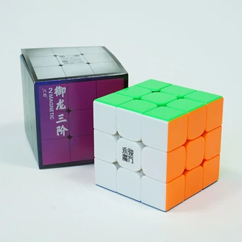 Greitis Kubo YJ Yulong2M 3x3x3 Magnetinio Magic Cube Black Stickerless 56mm Kubą ir Smegenų Mokymo Žaislai Vaikams, Vaikai