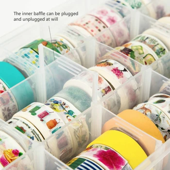 Paprasta 15 Kvadratinis Tinklelis Washi Tape Talpinimo Skaidraus Plastiko Dėžutė Priedai Vertus Sąskaitą, Raštinės Reikmenys Organizatorius Mokykloje Tiekimo
