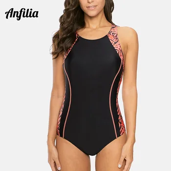 Anfilia Moterų vientisas Sporto maudymosi kostiumėlį Ponios Sporto maudymosi Kostiumėliai, Backless Paplūdimio Dėvėti Maudymosi Kostiumai Monokini Bikini