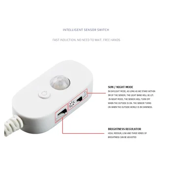 Oufula Led Šviesos Juostelės Su USB Indukcijos Šviesos Su 5V Vandeniui IP44 Žmogaus Intelligent Light Bar