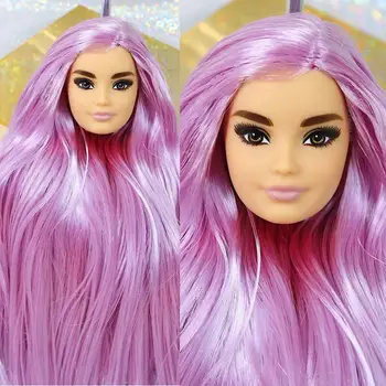 Pusė Nusiskuto Plaukus Lėlių Galvų Azijos Veido Black Green Pink Purple Aukso Plaukų Lėlės Galvos Dalies 
