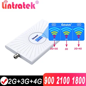 Lintratek 2G 3G 4G Signalo Kartotuvų GSM 900, GSM 1800 2100 Korinio Mobiliojo ryšio Stiprintuvas Tri Band UMTS WCDMA DCS LTE ALC 75db AGC Stiprintuvas
