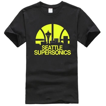 Naujas Seattle Supersonics Krepšinio Klubo Vyrų Žalia T-Shirt