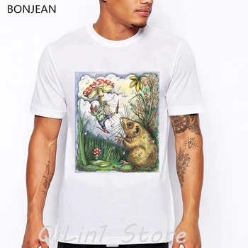 Pelės meilės grybų gyvūnų spausdinti marškinėliai vyrams drabužius 2019 juokinga t shirts camisetas hombre harajuku marškinėliai tumblr viršūnes tee marškinėliai