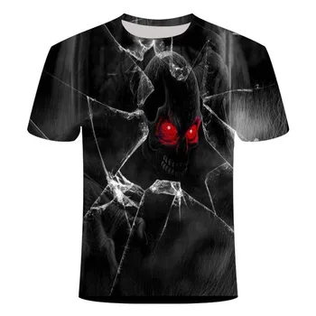 2020 metų vasaros naują 3d kaukolė, T-marškinėliai, vyriški trumparankoviai marškinėliai juokinga T-shirt Japonijos punk anime Gotikos 3d T-shirt vyrams