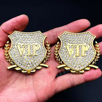 2x Metalo Aukso, Deimantų VIP Prabanga JDM JP Automobilio Langą Logotipas Ženklelis, lipdukas, Decal