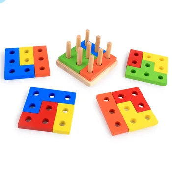 Montessori Žaislai Švietimo Mediniai Matematikos Žaislai Vaikams Ankstyvo Mokymosi Gerinti Vaikų Intelektą Geometrinių Formų Derinimas