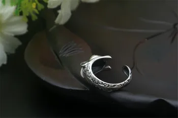 LYBUY 925 sterlingas sidabro papuošalai 2018 mielas gyvūnų žiedas Raudonos akys Cirkonis triušis atidarymo žiedas Moterims Mokyklos mergina