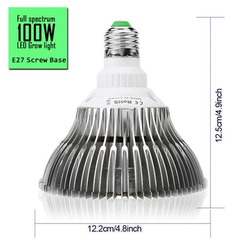 100W LED Grow Lempa Visą Spektrą Augalų Auga Šviesos Kambarinių Augalų Žydėjimo auga palapinė patalpų hydroponic Žydėjimo auga lempos