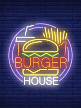 Neoninis Ženklas, Burger House stiklinis Vamzdelis gyvūnų Komercinės klubas Lempos resterant šviesos reklamuoti Maisto parduotuvė Poveikio Pritraukti šviesos