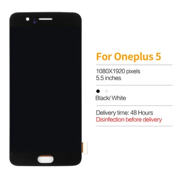 OLED Už Oneplus 5 LCD Ekranas Touch Panel sukomplektuotas Už Oneplus 5 A5000 Penkių LCD Ekranas skaitmeninis keitiklis su karkasu
