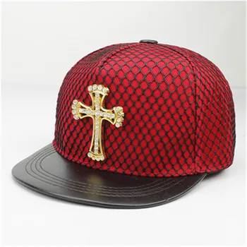 LDSLYJR akrilo, Metalo kryžius Beisbolo kepuraitę Reguliuojamas Hip-hop bžūp Snapback Cap kepurės Vyrams ir Moterims