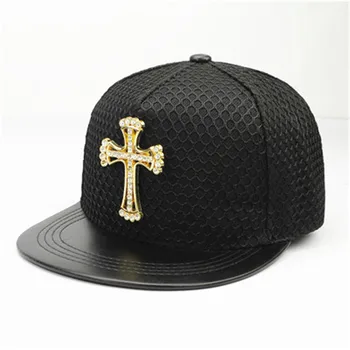 LDSLYJR akrilo, Metalo kryžius Beisbolo kepuraitę Reguliuojamas Hip-hop bžūp Snapback Cap kepurės Vyrams ir Moterims
